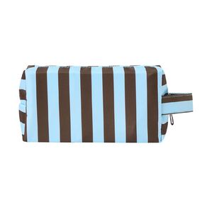 poppi toiletry bag with handle stripe blue 1 each