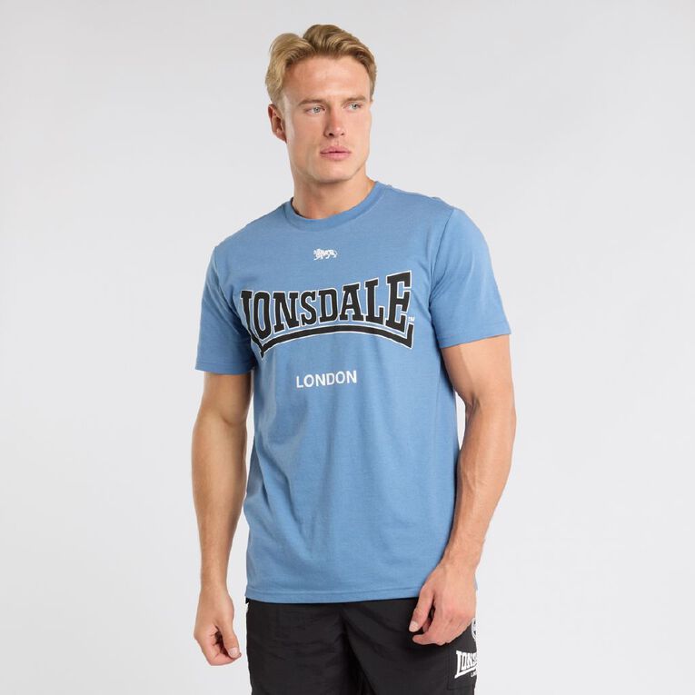 Lonsdale Men's London Crew Neck Tee, Blue Mid, hi-res