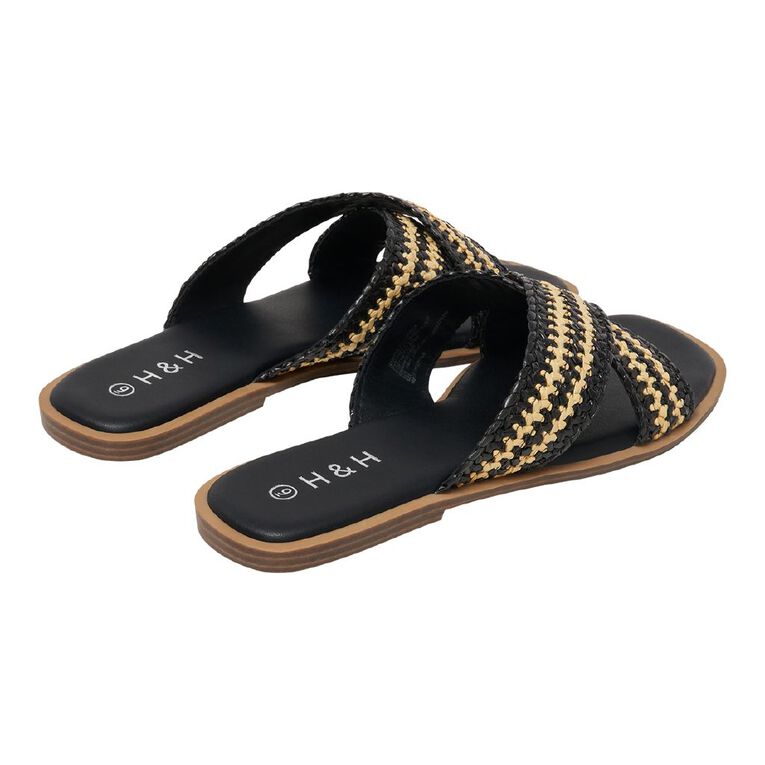 H&H Women's Sandals, Black/White, hi-res