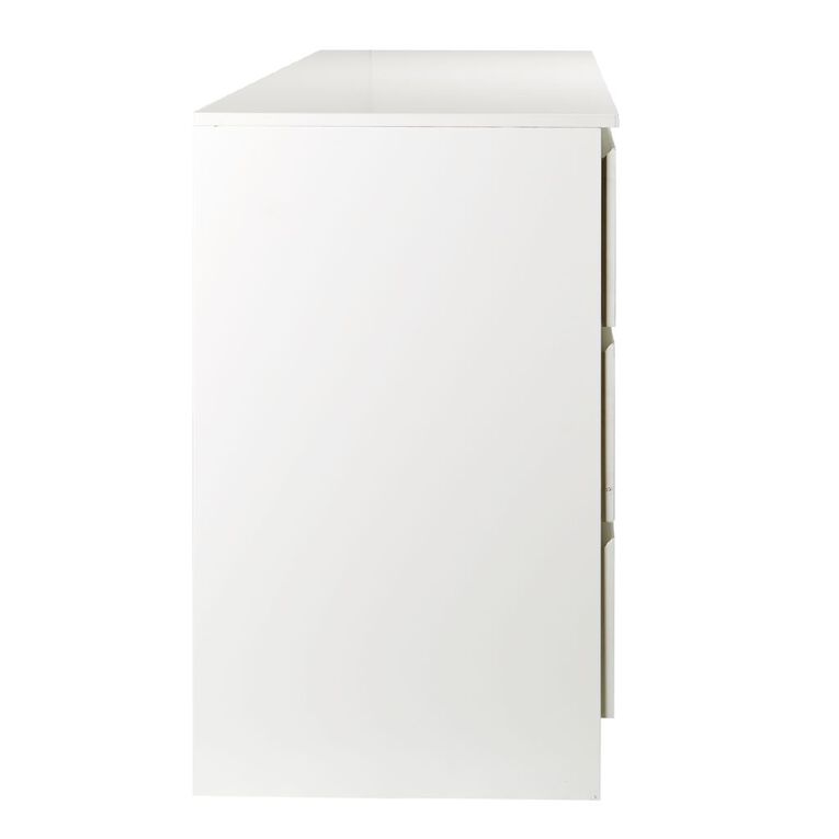 Living & Co Tahoe Lowboy 6 Drawer White White, , hi-res