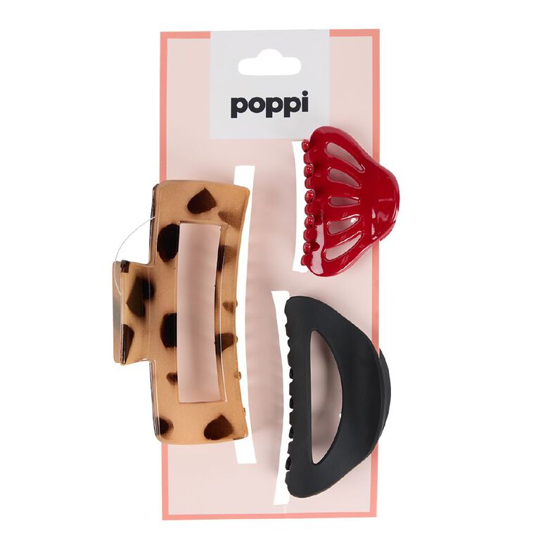 Poppi Claw Clip Multi Red, , hi-res