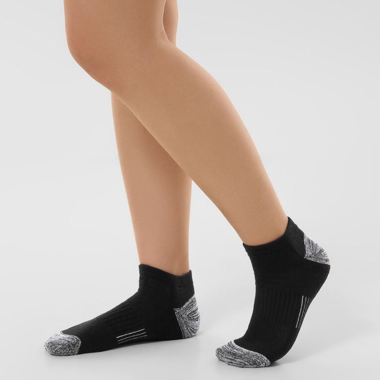 Active Intent Women's Cushioned Low Cut Socks 3 Pack, Black, hi-res