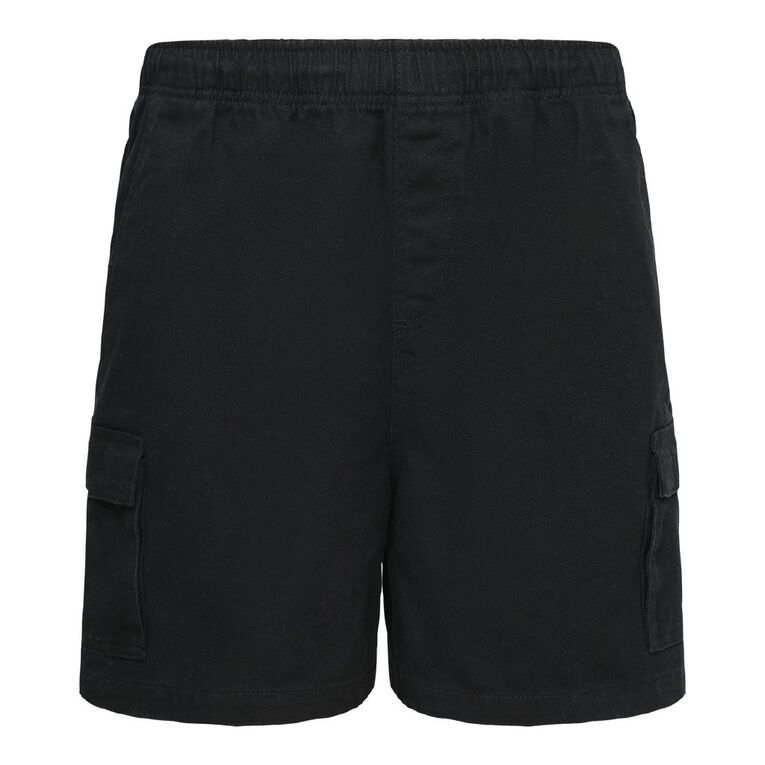 Rivet Bellow Pocket Shorts, Black, hi-res