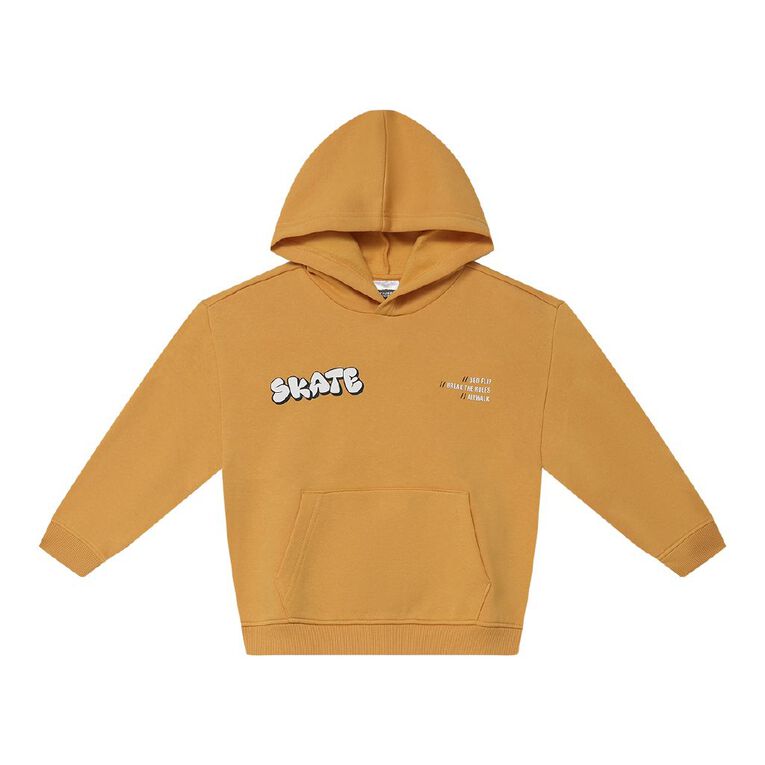Young Original Print Pullover Pocket Hoodie, Yellow Mid, hi-res
