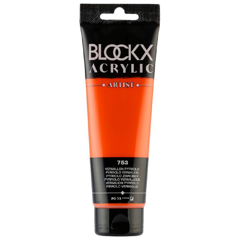 BLOCKX Acrylic Tube Vermilion Pyrrolo 120ml, , hi-res