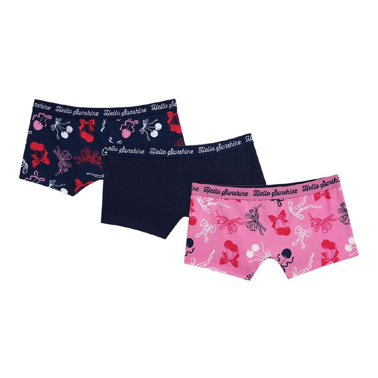 H&H Girls' Shortie 3 Pack, Blue Dark, hi-res