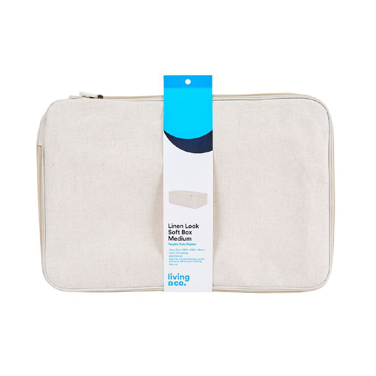 Living & Co Linen Look Soft Case Medium Cream, , hi-res