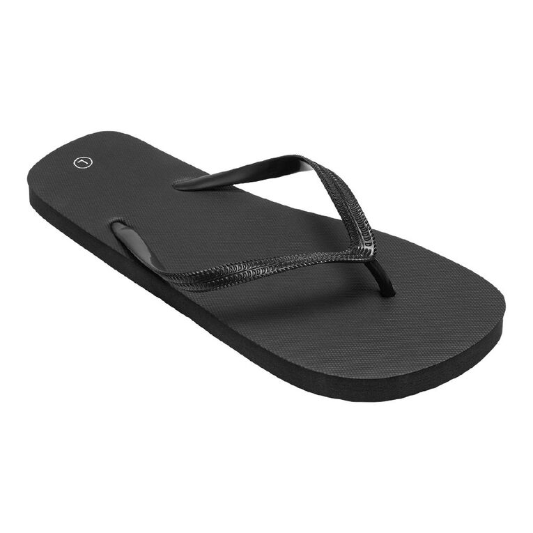 H&H Women's Plain Jandals, Black, hi-res