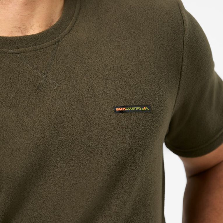 Back Country Adults' Solid Fleece Short Sleeve Tee, Green, hi-res