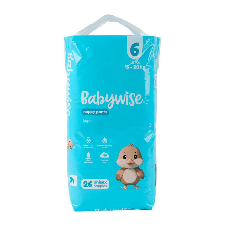 Babywise Nappy Pants Junior Size 6 26 Pack, , hi-res