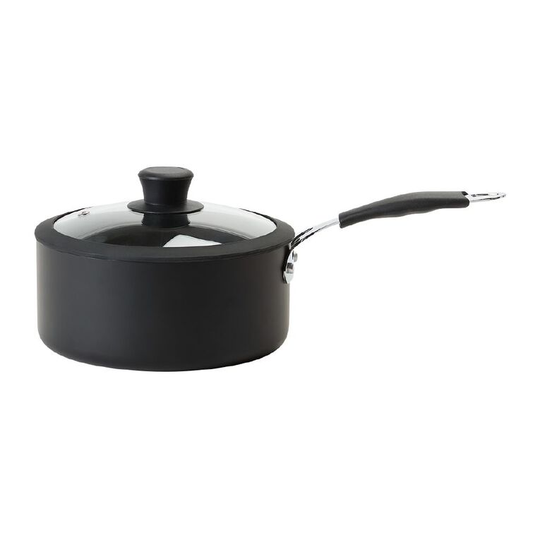Living & Co Ceramic Saucepan Black 20cm, , hi-res