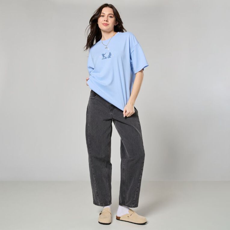 Moana Women's Short Sleeve Moana Gramma Tala Print Tee, Blue Mid, hi-res