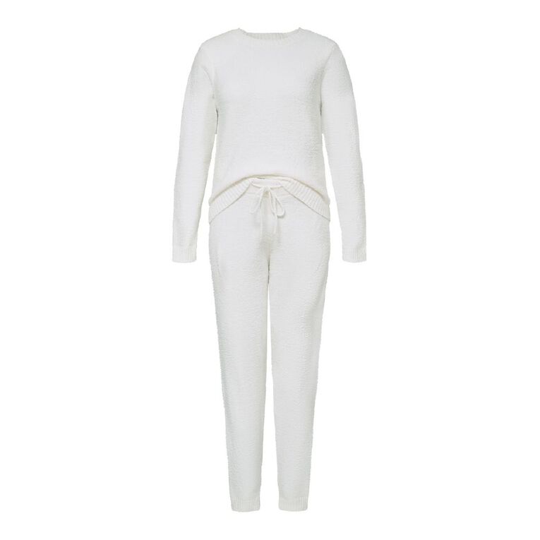H&H Women's Boucle Lounge Set, White, hi-res