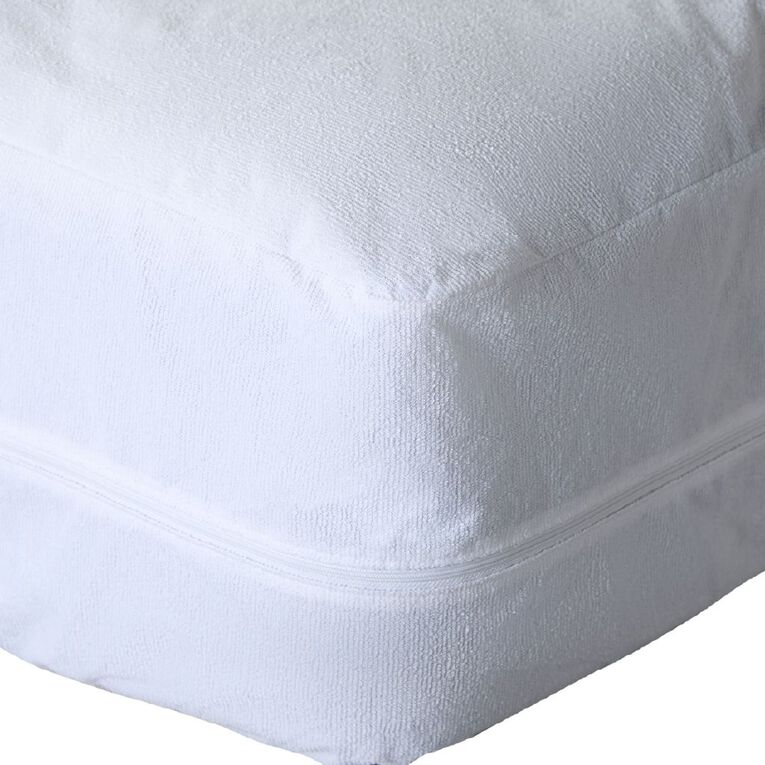 Living & Co Mattress Protector Terry Full Cover White Single, , hi-res