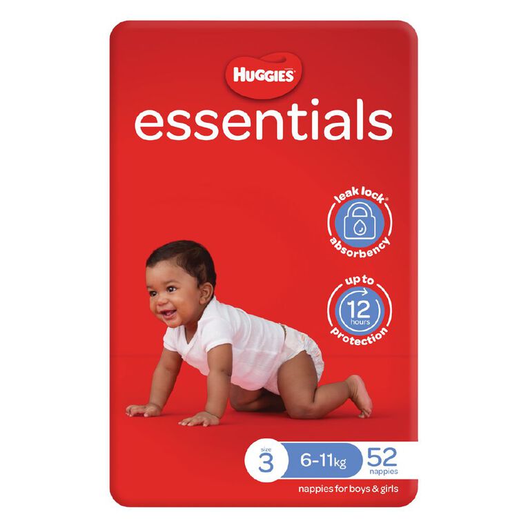 Huggies Essential Nappy Size 3 6-11kg 52 Pack, , hi-res