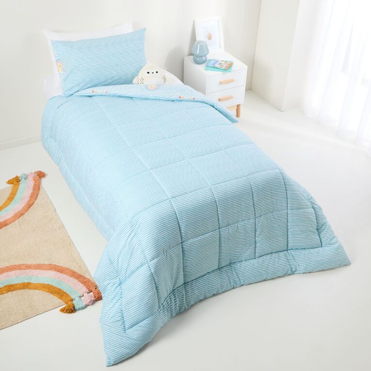Living & Co Kids Reversible Rainbow Print Comforter Set King Single, , hi-res