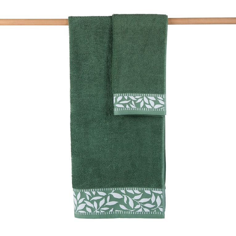 Living & Co Plush Border Bath Towel 70 x 140cm, , hi-res