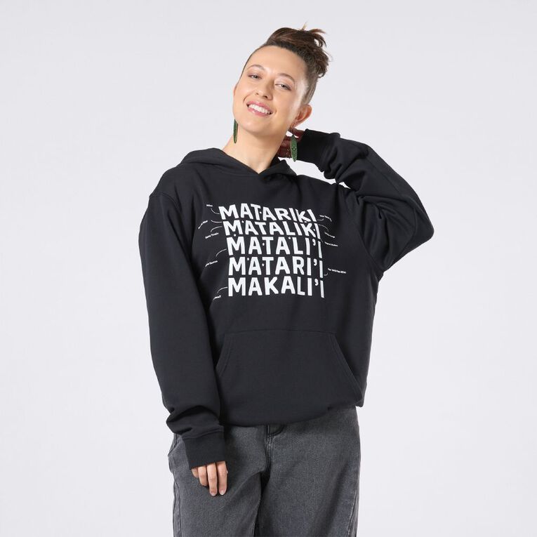 MLC Adults' Matariki Hoodie, Black, hi-res