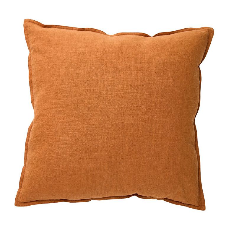 Living & Co Cushion Linen Rich Brown Mid 50cm x 50cm, , hi-res