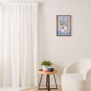 Living & Co Art Deco Voile White 90-180cm Wide/200cm Drop