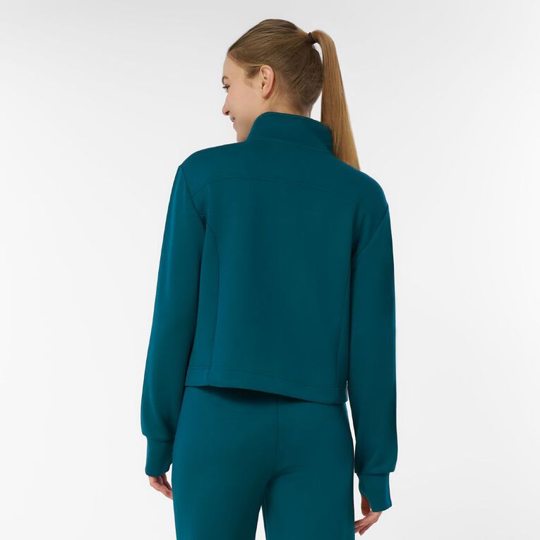 Active Intent Women's Scuba Qtr Zip Sweat, Green Dark, hi-res