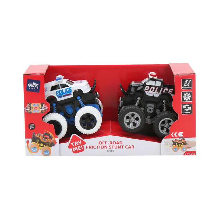 Play Studio Off-Road Friction Stunt Car 2 Pack Assorted, , hi-res