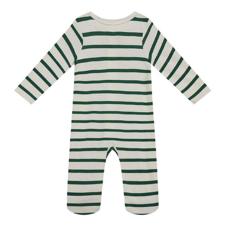 Young Original Babies' Zip-Thru Footed All-in-One, Green Dark, hi-res