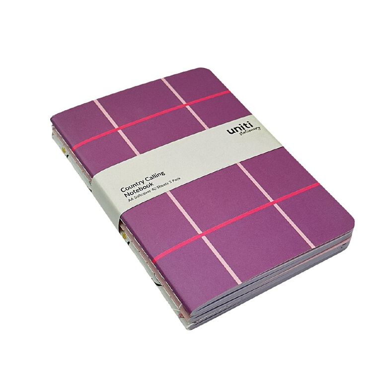 Uniti Stationery Country Calling 3 Pack A6 Notebook, , hi-res