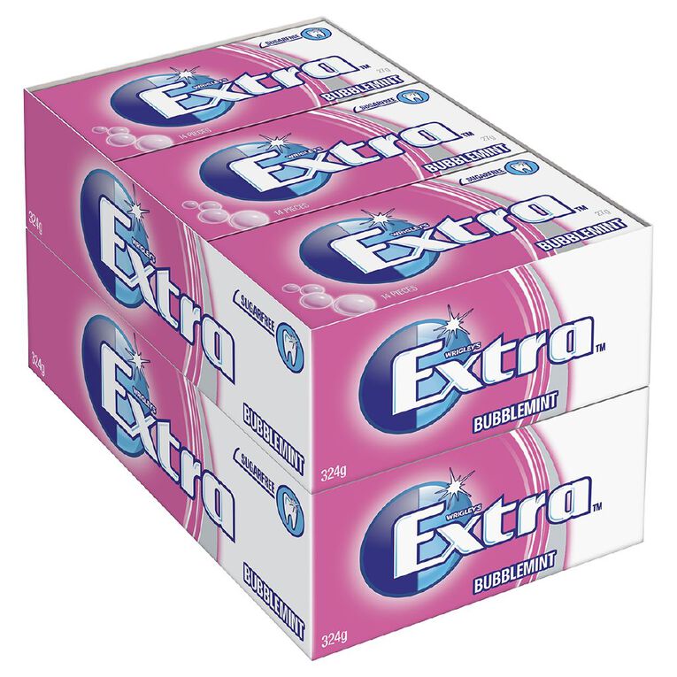 Extra Bubblemint Chewing Gum Sugar Free 14 Piece 27g The Warehouse