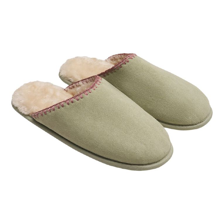 H&H Women's Bindie Scuff Slippers, Green, hi-res