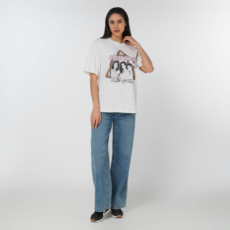 Paramount Women's Short Sleeve Charmed Sisters Tee, Cream, hi-res