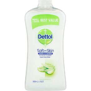 Dettol Aloe Vera & Vitamin E Refill Antibacterial Hand Wash 950ml