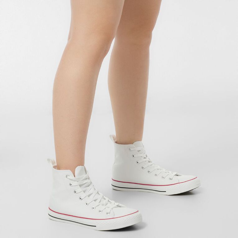 H&H Women's Jen Canvas High Top Sneakers, White, hi-res