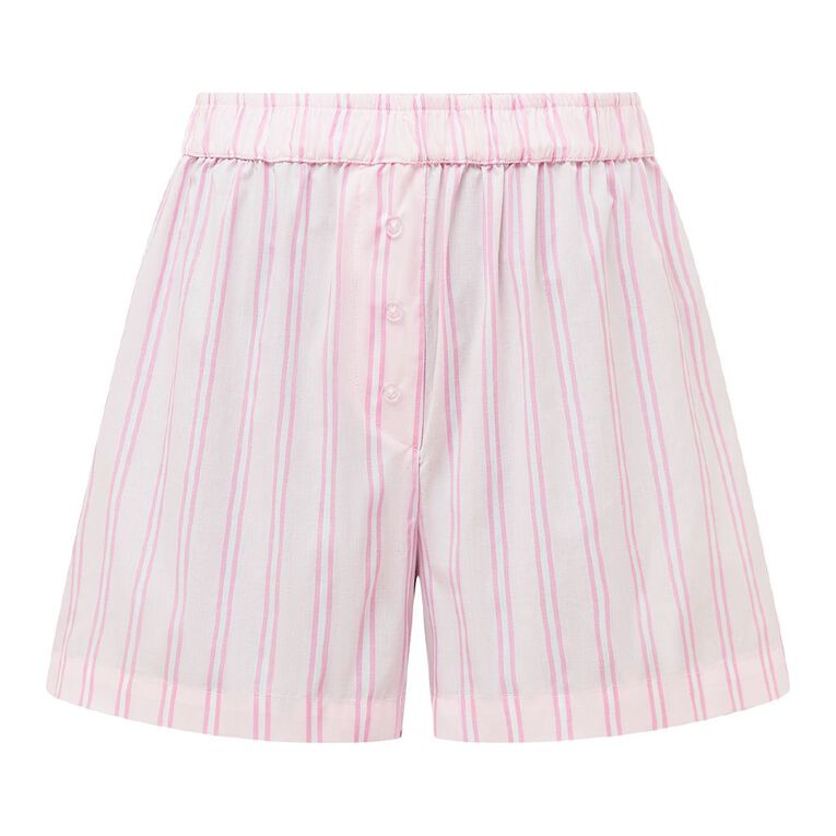 H&H Women's Woven Boxer Shorts, Pink Mid, hi-res