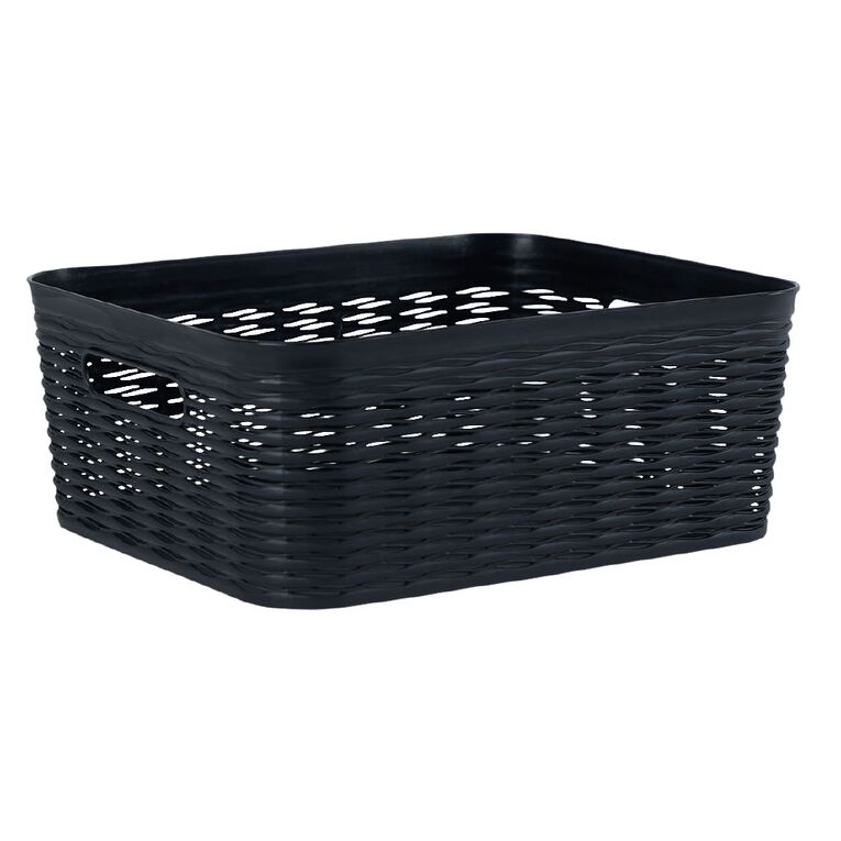 Living & Co Wave Storage Bin Black 11L, , hi-res