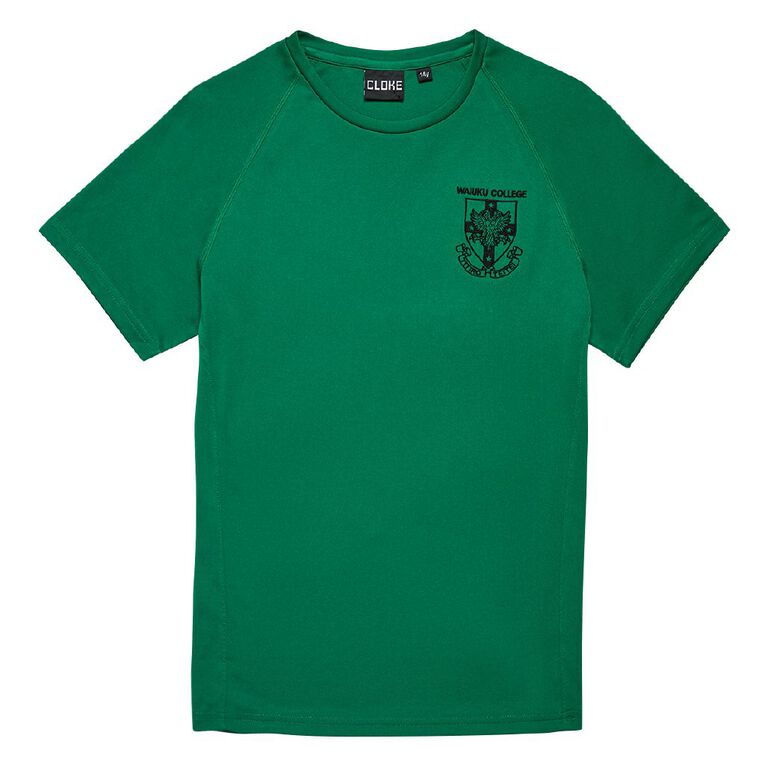 Schooltex Waiuku College PE Tee with Embroidery, Green Mid, hi-res