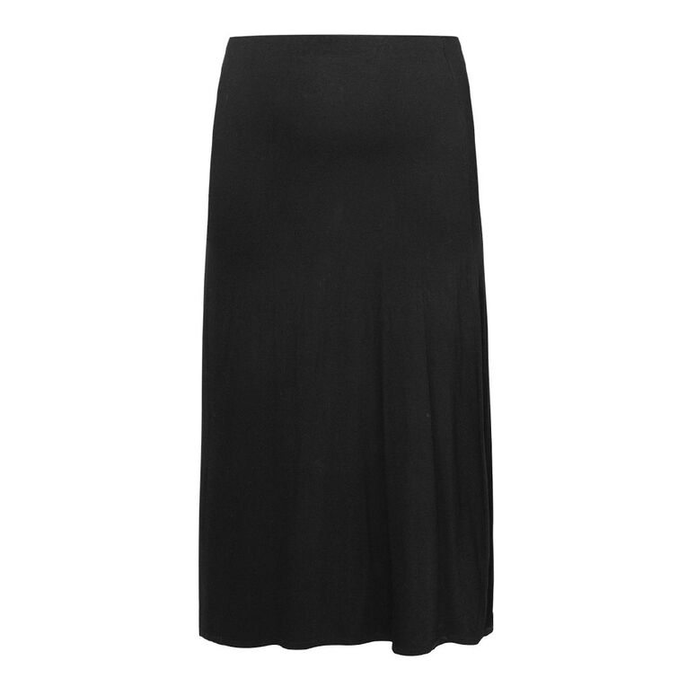 H&H Curve Women's Rib Maxi Skirt, Black, hi-res