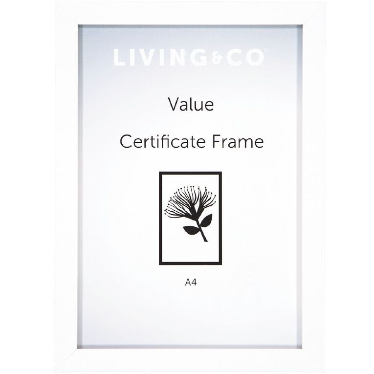 Living & Co Value Certificate Frame 2 Pack White A3, White, hi-res