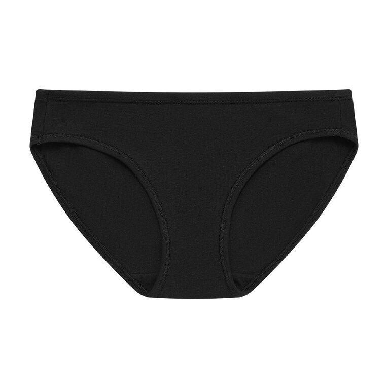 H&H Women's Cotton Comfort Bikini Briefs, Black, hi-res