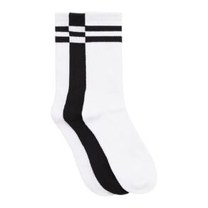 Active Intent Men's Striped Ribbed Crew Socks 3 Pack