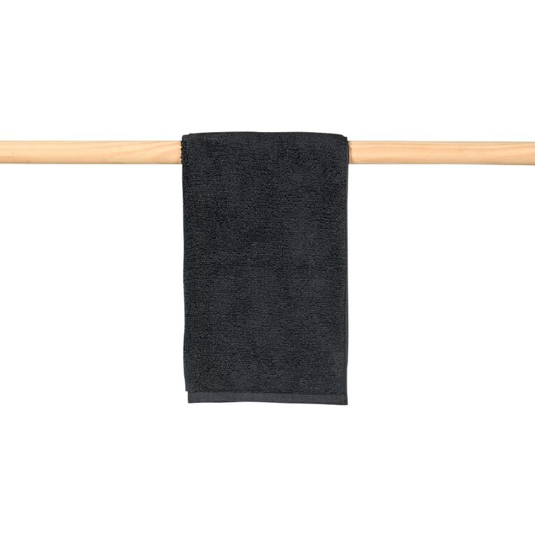 Living & Co Plush Plain Hand Towel Black, , hi-res