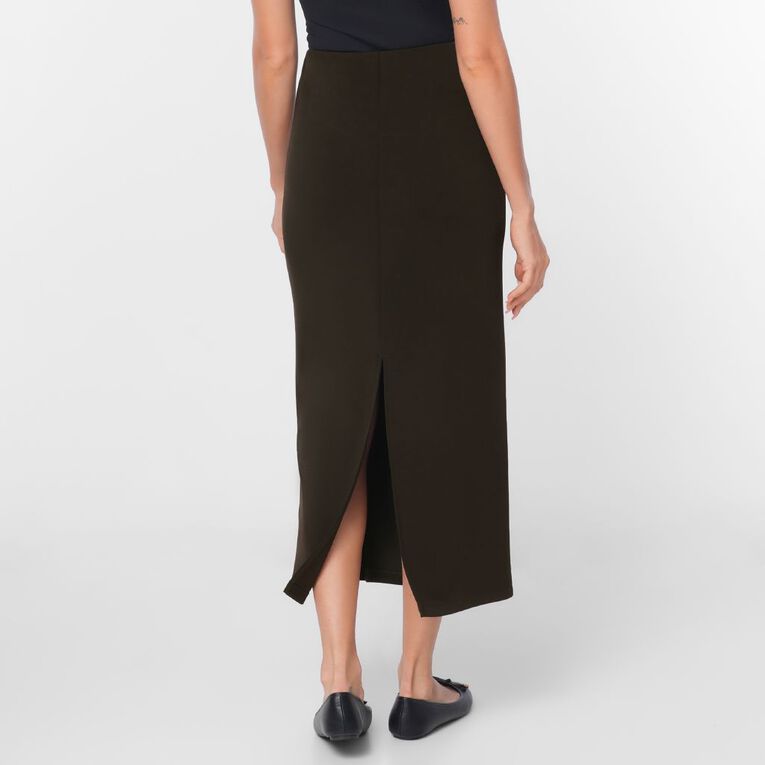 H&H Women's Modal Pencil Midi Skirt, Brown Dark, hi-res