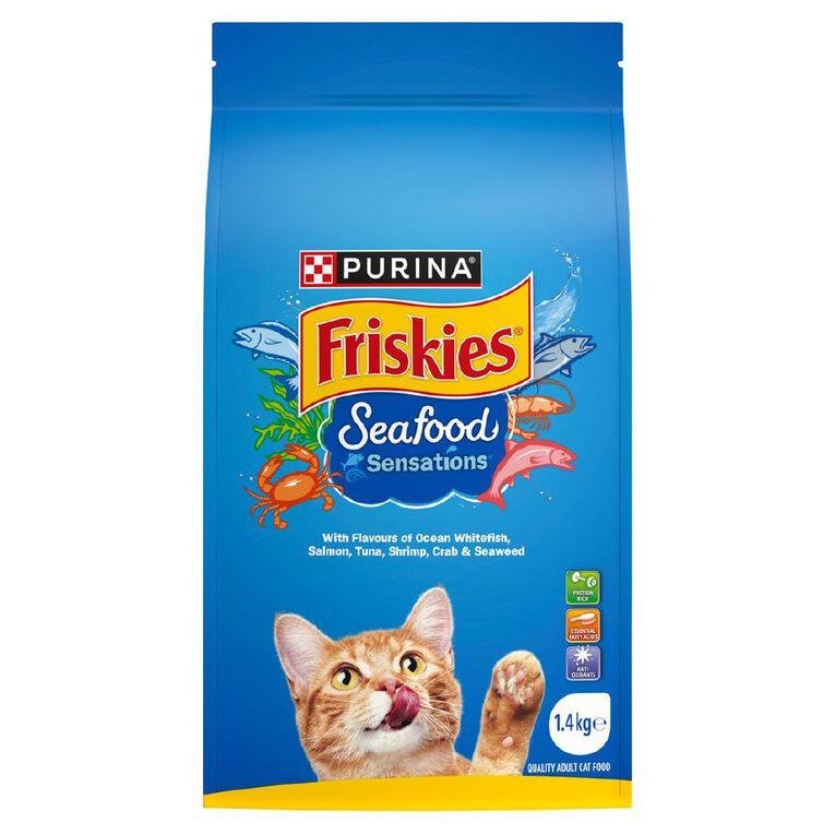 Friskies Seafood Sensations Dry Cat Food 1.4kg, , hi-res