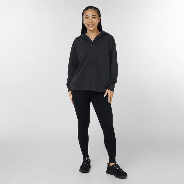 Active Intent Women's Zip-Thru Sweat, Black, hi-res