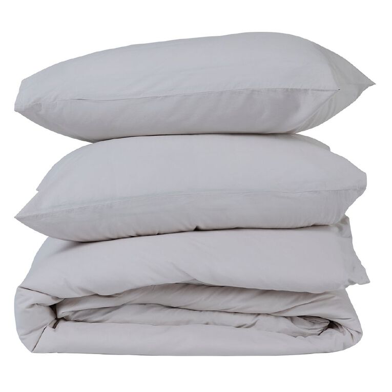 Living & Co Duvet Cover Set Washed Cotton Natural Queen, , hi-res