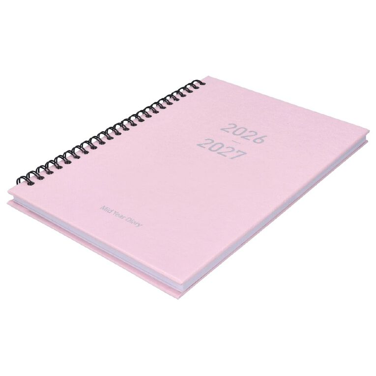 WS Mid Year Diary Week To View A5 26-27 Pink, , hi-res
