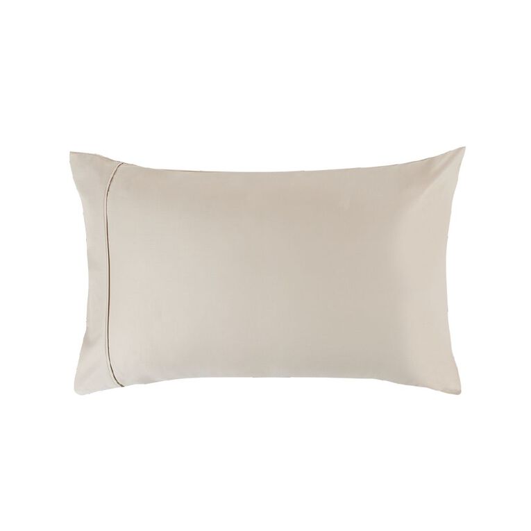 Living & Co 4OOTC Sateen Cotton Pillowcase 2pk Natural, , hi-res