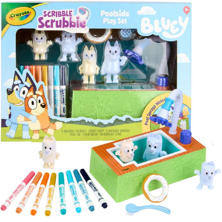 Crayola Scribble Scrubbie Poolside Playset Bluey, , hi-res