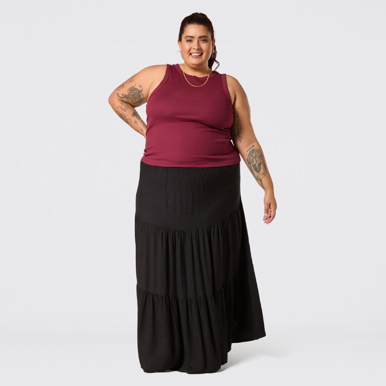 H&H Curve Women's Rib Tank, Red Dark, hi-res