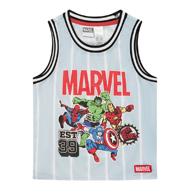 Marvel Basketball Singlet, Blue Light, hi-res
